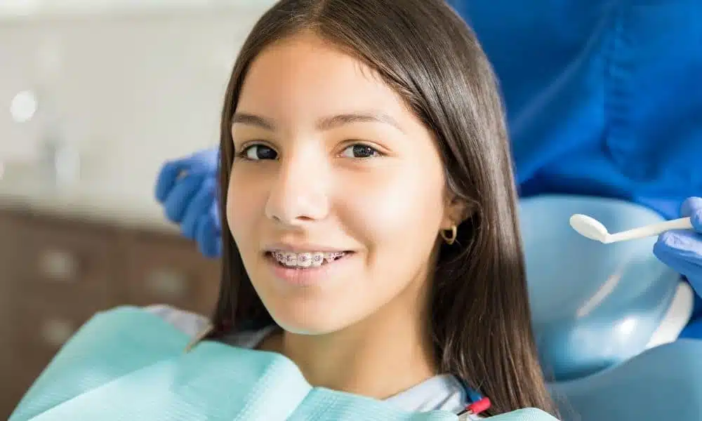 Young Girl at orthodontist
