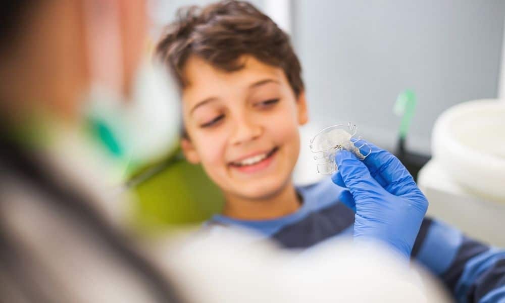 young boy at dental office