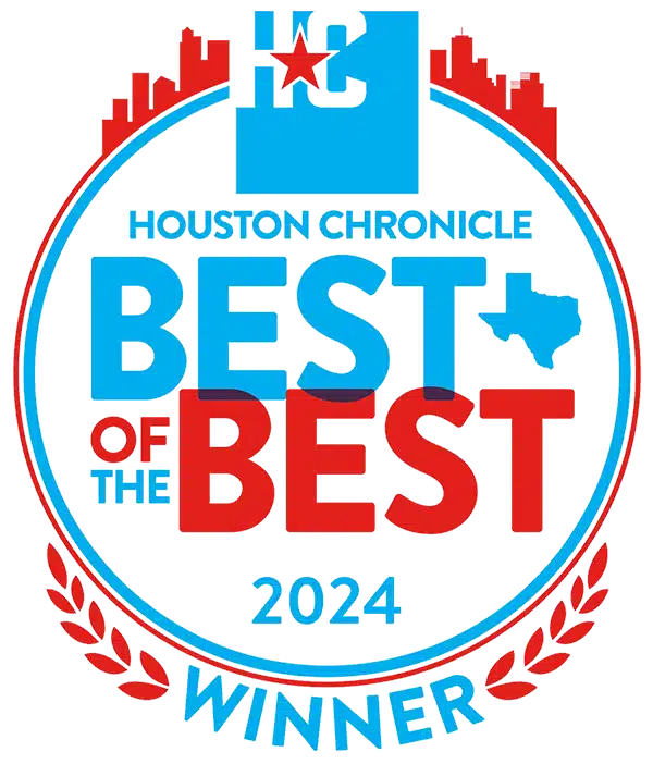 Badge reading "Houston Chronicle Best of the Best 2024 Winner," with skyline, Texas outline, laurel branches, and Elara Orthodontics in Richmond or Houston, TX. Badge reading "Houston Chronicle Best of the Best 2024 Winner," with skyline, Texas outline, laurel branches, and Elara Orthodontics in Richmond or Houston, TX.