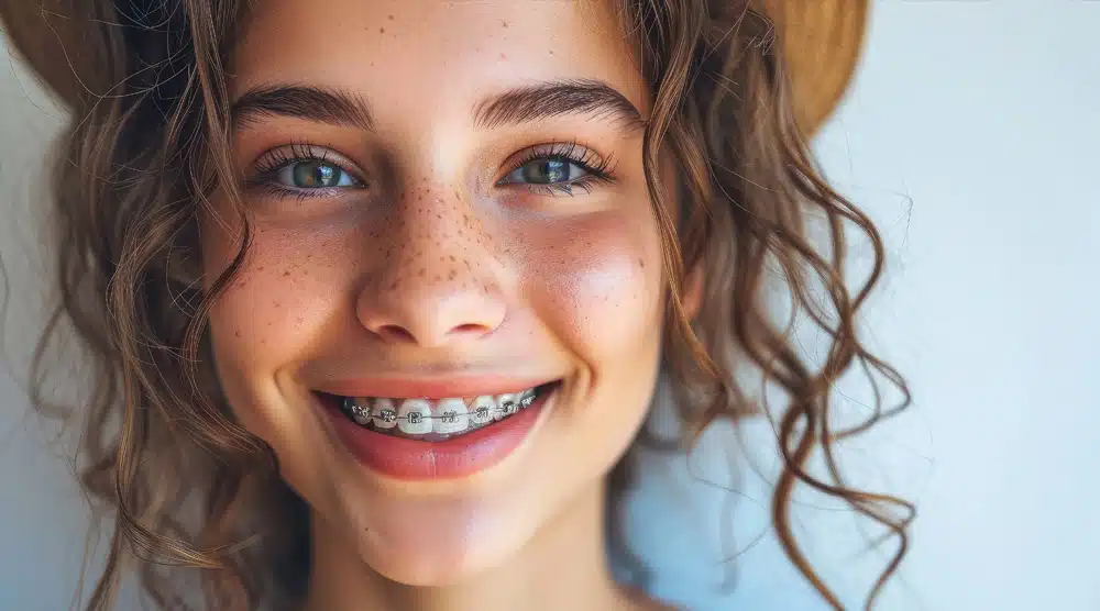smile-design Woman with Braces